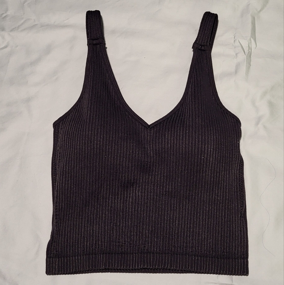 Black Ribbed Tank Top - Picture 1 of 5